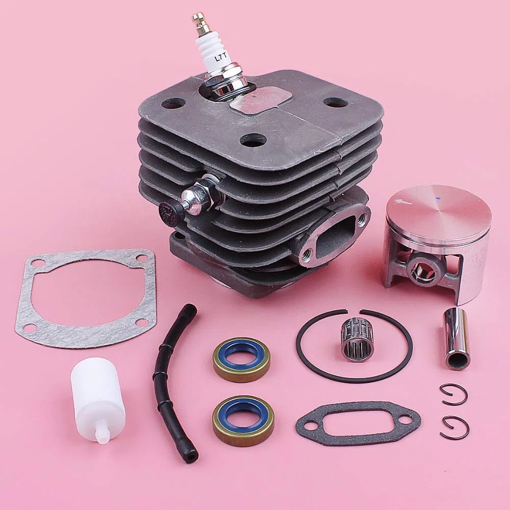 HAOHAO Compatible with Husqvarna 268 272 Filtro de Combustible 272XP Línea del Sello de Aceite Junta Teniendo Motosierra sustituir Parte del Cilindro de 52 mm Kit de pistón