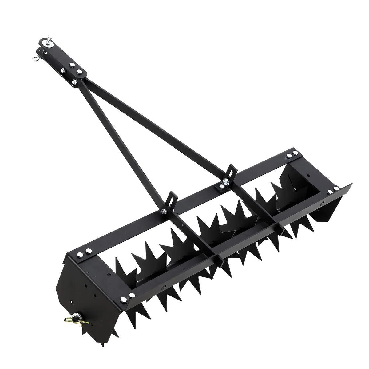 Garvee Aireador de Césped Remolcable de 81 cm, Escarificador de Púas de Acero Aleado con Bandeja de Peso de 41 kg, 64 Púas para Aireación de 5 cm, Equipo de Jardinería para Tractor y ATV, Negro