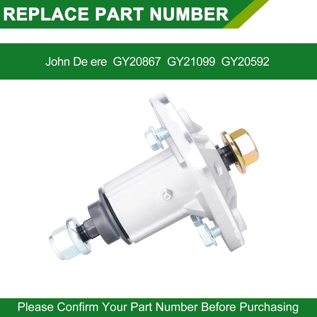 GY21099 GY20867 GY20592 husillo apto para cortacésped John Dee re, conjunto de husillo compatible con John De ere D170 190c LA150 E180 LA175 husillo (paquete de 3)