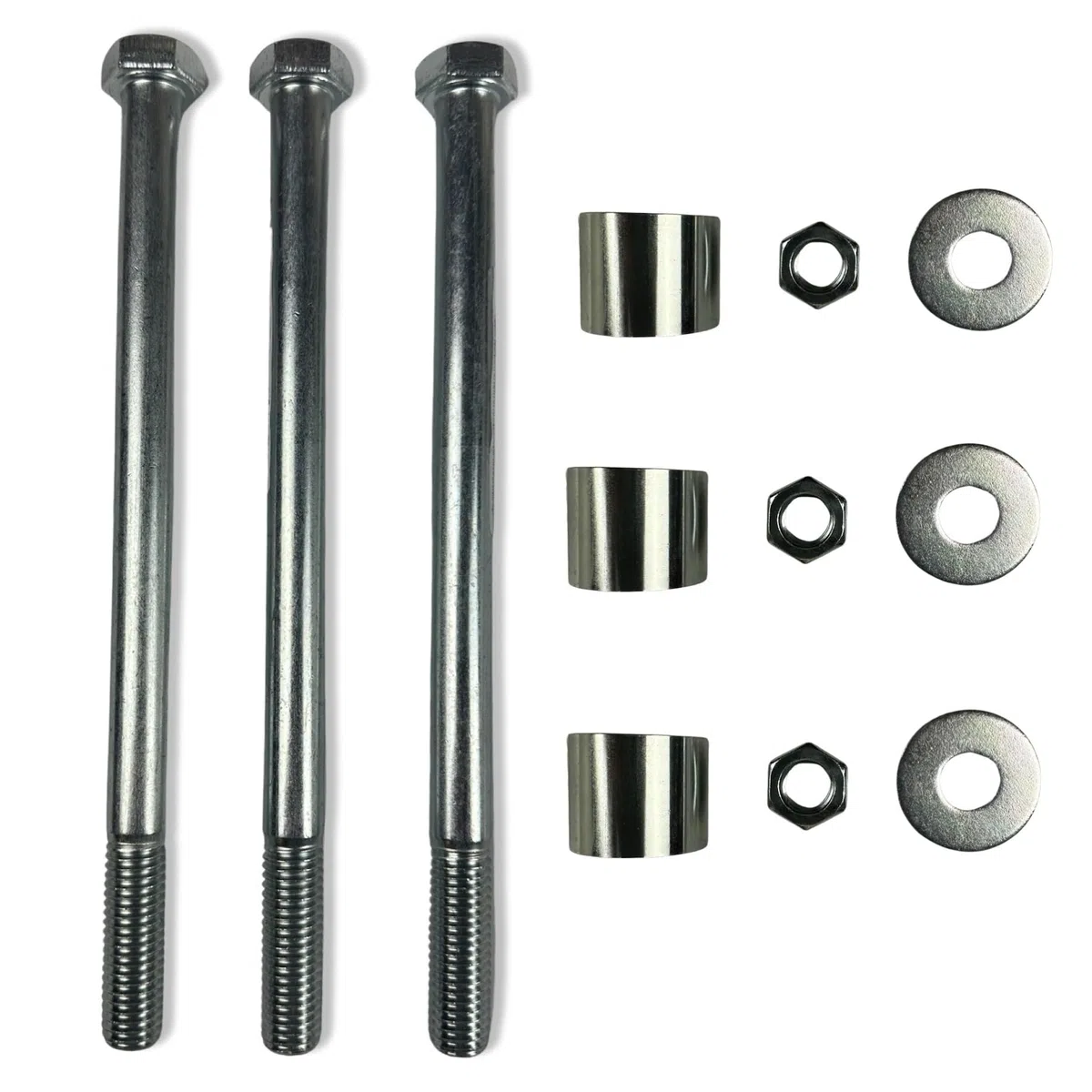 Scag - Juego de 3 tornillos de hoja de husillo para cortacésped 5/8-11 x 9-1/2, tuerca, arandela y espaciador / 04001-41, 04020-09, 04040-10, 43590/04001-41-3PK-KIT