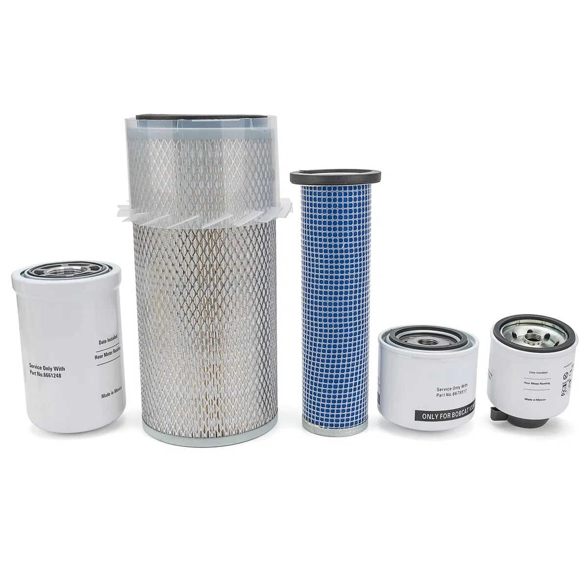 Kit de filtro de aire y filtro de aceite y filtros de dirección deslizante de repuesto 6598362 6598492 6675517 6667352 6661248 apto para Bobcat 743 751 751G 753 763 773 7753 763G 773G G S1300 S150,