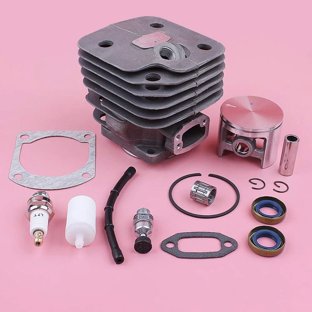 HAOHAO Compatible with Husqvarna 268 272 Filtro de Combustible 272XP Línea del Sello de Aceite Junta Teniendo Motosierra sustituir Parte del Cilindro de 52 mm Kit de pistón