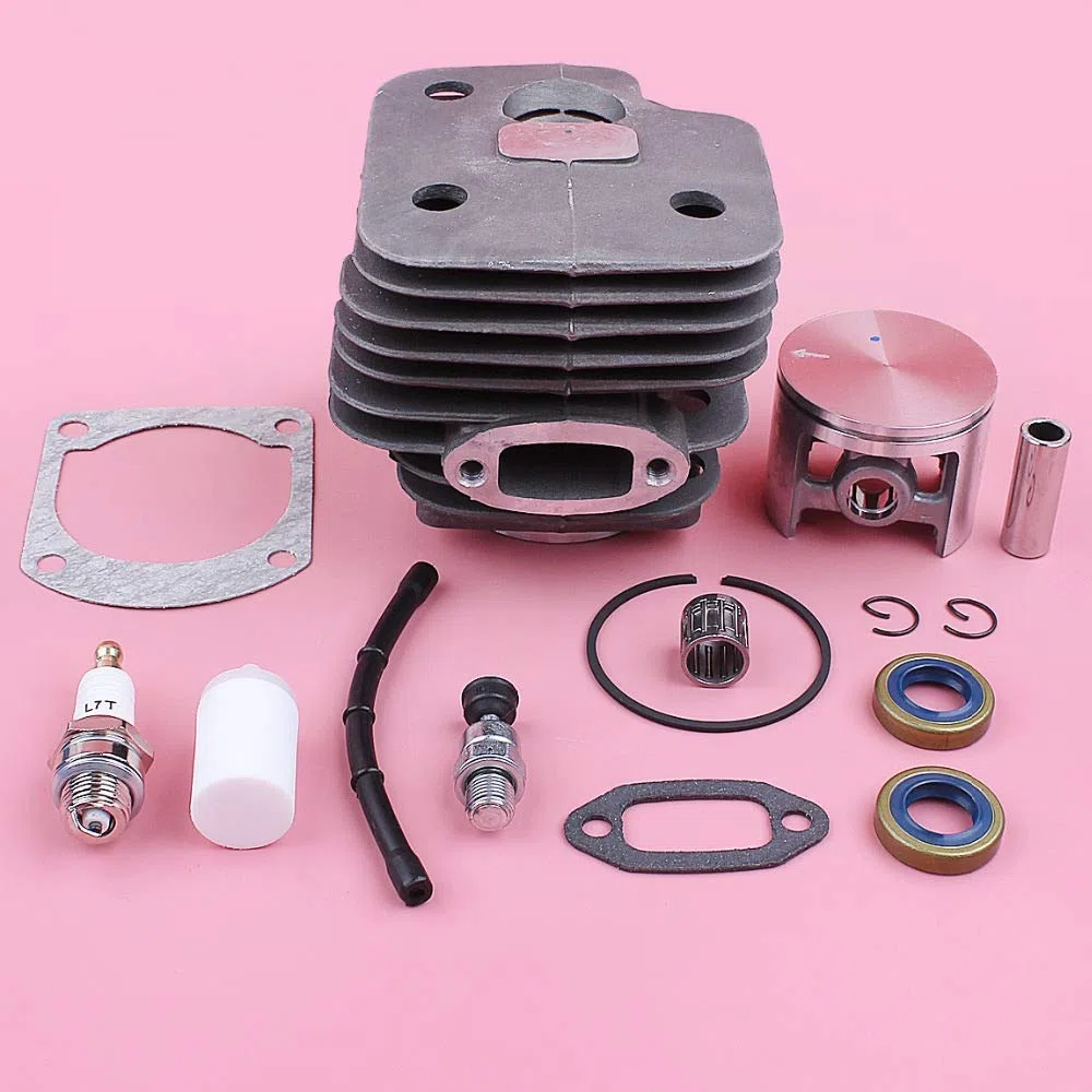 HAOHAO Compatible with Husqvarna 268 272 Filtro de Combustible 272XP Línea del Sello de Aceite Junta Teniendo Motosierra sustituir Parte del Cilindro de 52 mm Kit de pistón