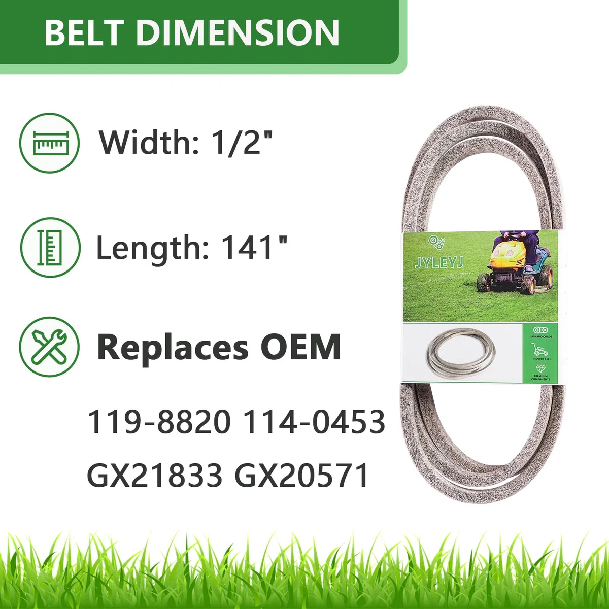 Kit de reconstrucción para cortacésped de 48 cubiertas compatible con John Dee re 145 D150 E140 LA130 incluye 3 husillos GX21694 GY21098, 3 cuchillas GY20852 GX21784, 1 Be lt GX20571