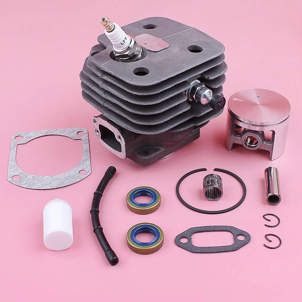 HAOHAO Compatible with Husqvarna 268 272 Filtro de Combustible 272XP Línea del Sello de Aceite Junta Teniendo Motosierra sustituir Parte del Cilindro de 52 mm Kit de pistón