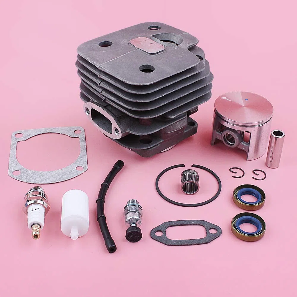 HAOHAO Compatible with Husqvarna 268 272 Filtro de Combustible 272XP Línea del Sello de Aceite Junta Teniendo Motosierra sustituir Parte del Cilindro de 52 mm Kit de pistón