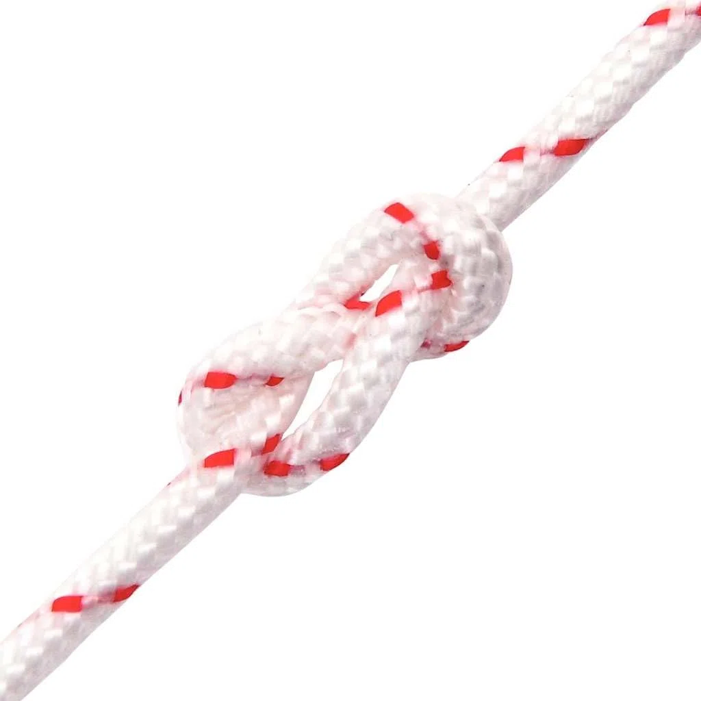 Cuerda de arranque blanca y roja de 4 mm de diámetro, nailon, 10 m, resistente a la rotura, versátil para cortacésped, motosierras, desbrozadoras, exteriores, camping