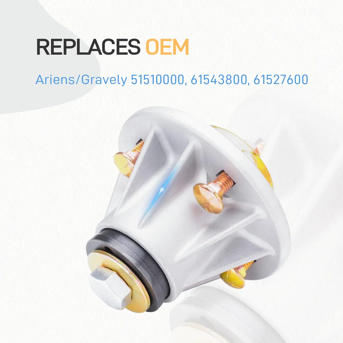 51510000, 61543800 - Conjunto de husillo para cortacésped de cubierta de 40, 42, 44, 48, 50 pulgadas, compatible con Ariens Gr avely WAW1334, WAW1034, Zoom 2048, Zoom 2048, Zoom 2048, Zoom 22